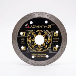 ADVENTPRO 4-Inch Premium Diamond Saw Blade (110mm) | Semi-Hot Pressed Continuous Rim Blade for Marble, Granite & Stone