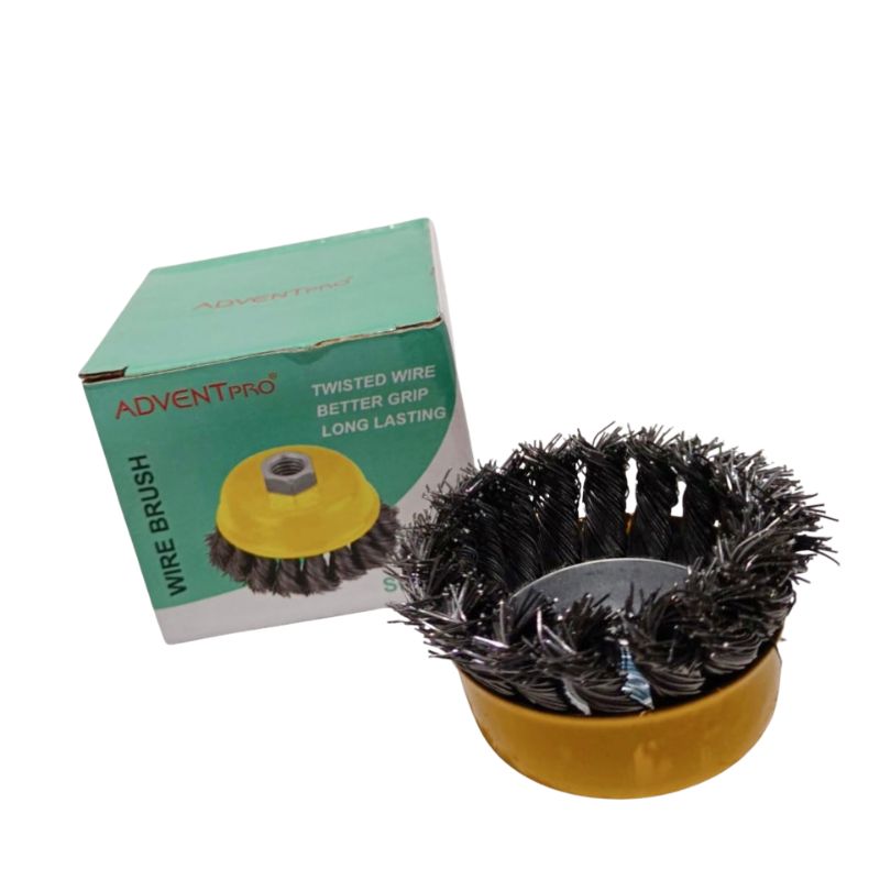 ADVENTPRO Size 3 Twisted Wire Cup Brush - Heavy Duty Cleaning & Rust Removal - Image 3