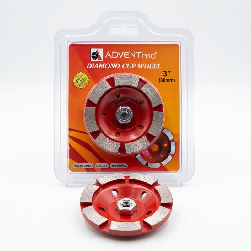 ADVENTPRO Red Diamond Cup Wheel - Heavy Duty Grinding for Concrete, Stone & Masonry
